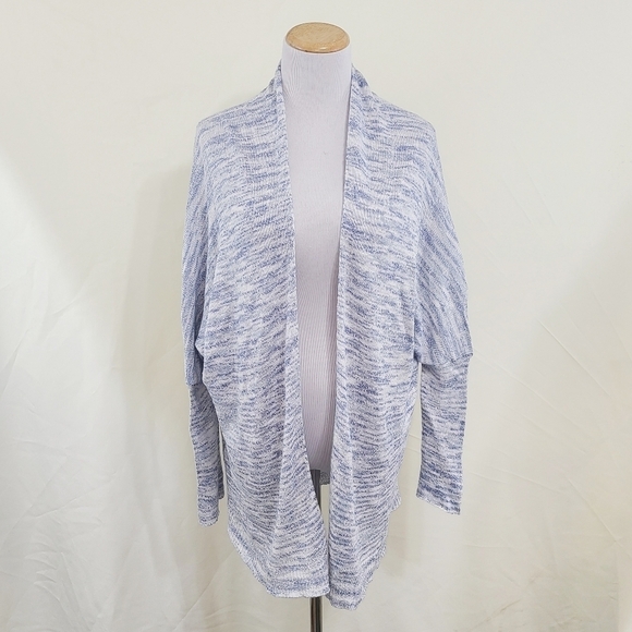 Michael Stars Joslyn open front cardigan blue heathered Medium - Picture 2 of 6